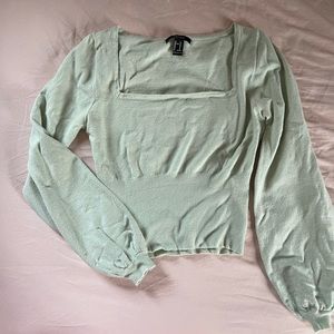 Mint green long sleeved sweater